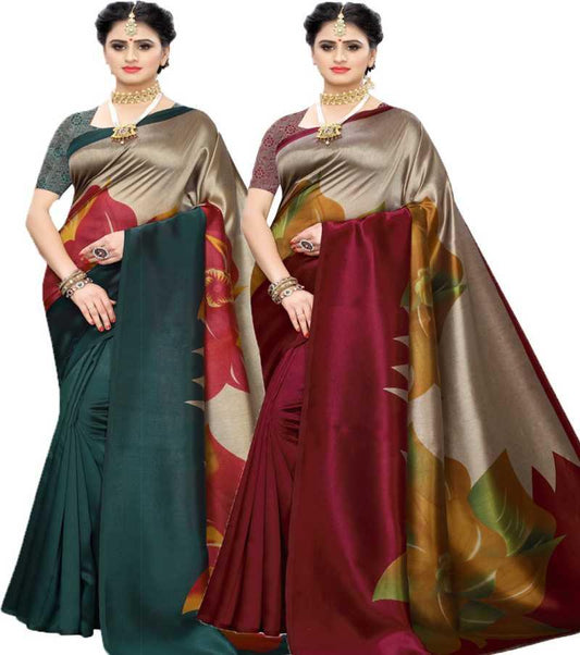 Special  Printed Art Silk Sarees (Combo)