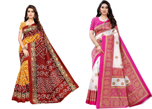 Pretty Printed Mysore Silk Saree(Buy 1 Get 1)