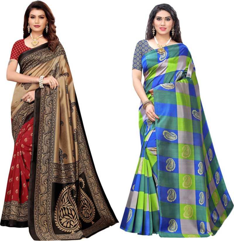 Latest  Printed Art Silk Sarees (Combo)