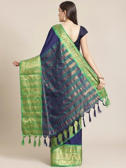 Pretty Solid Cotton  Saree With Jacquard Border