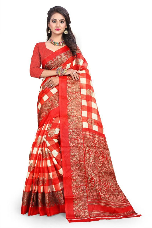 New Printed Art Silk Saree