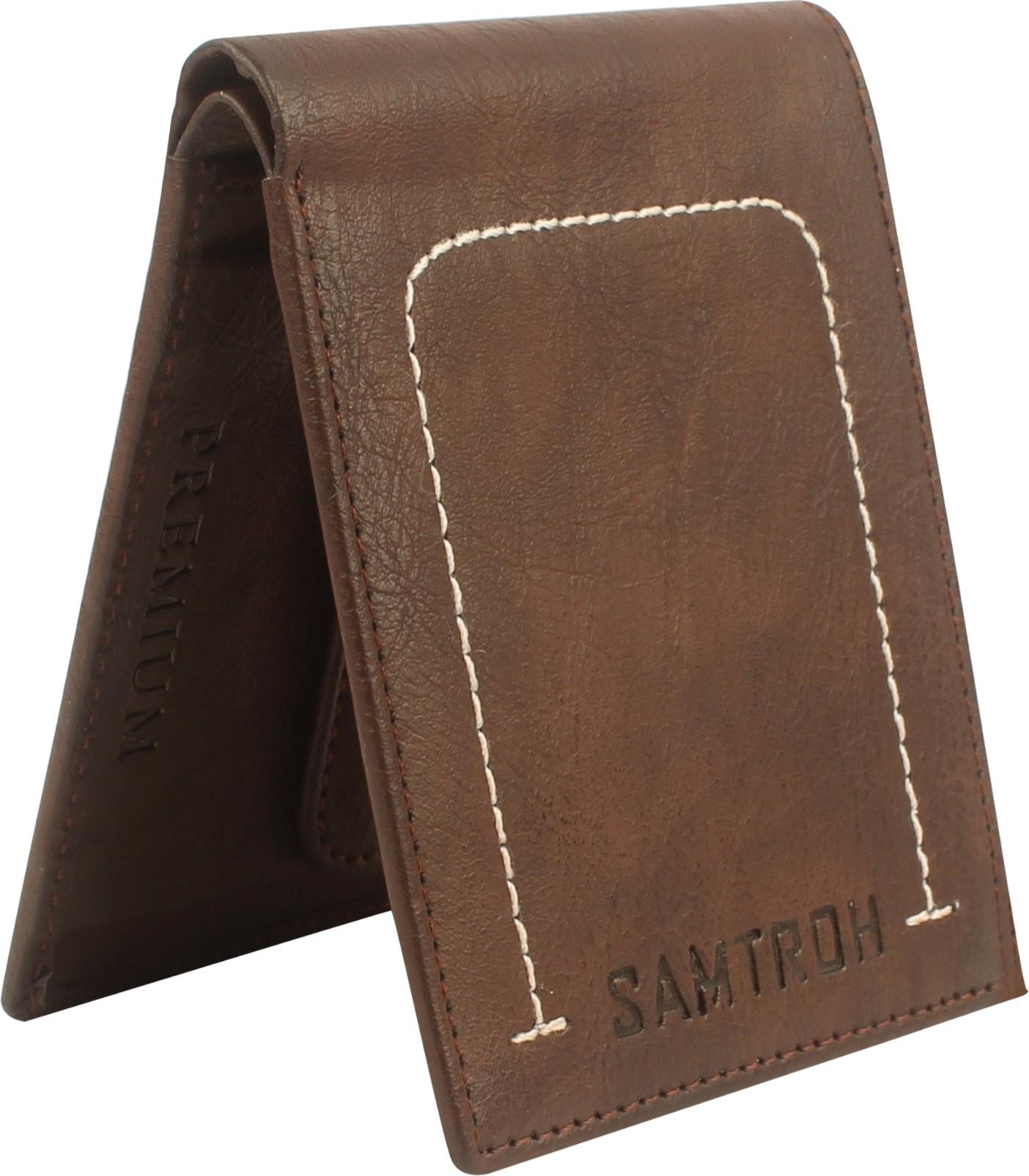 SAMTROH Men Formal Brown Artificial Leather Wallet (8 Card Slots)