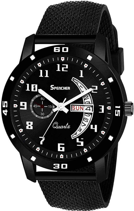 Men's Analog Watch SWM Silicon Strap Full Black DD NEW