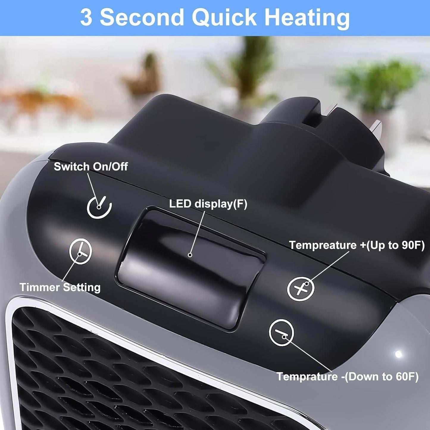 Portable Wall plug In Room Heater with Remote