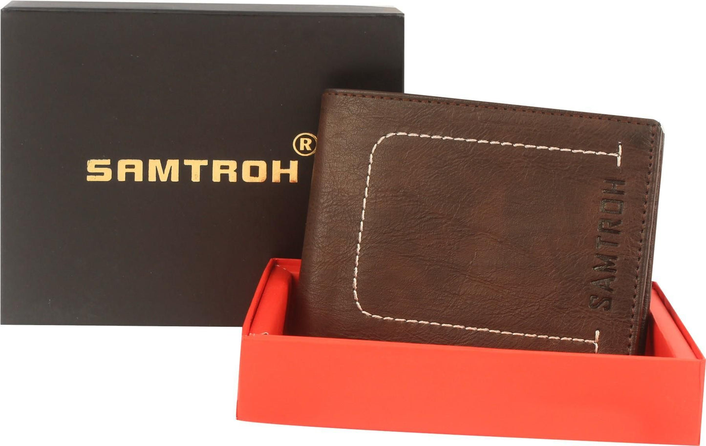 SAMTROH Men Formal Brown Artificial Leather Wallet (8 Card Slots)