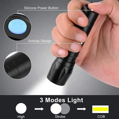 Electric Pocket Torch Plastic Rechargeable Flashlight with Hanging Rope