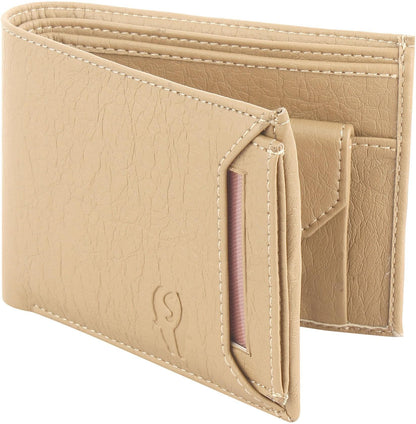 SAMTROH Men Casual Beige Artificial Leather Wallet (8 Card Slots)