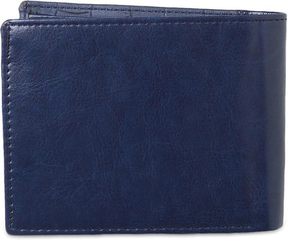 SAMTROH Men Blue Artificial Leather Wallet (5 Card Slots)