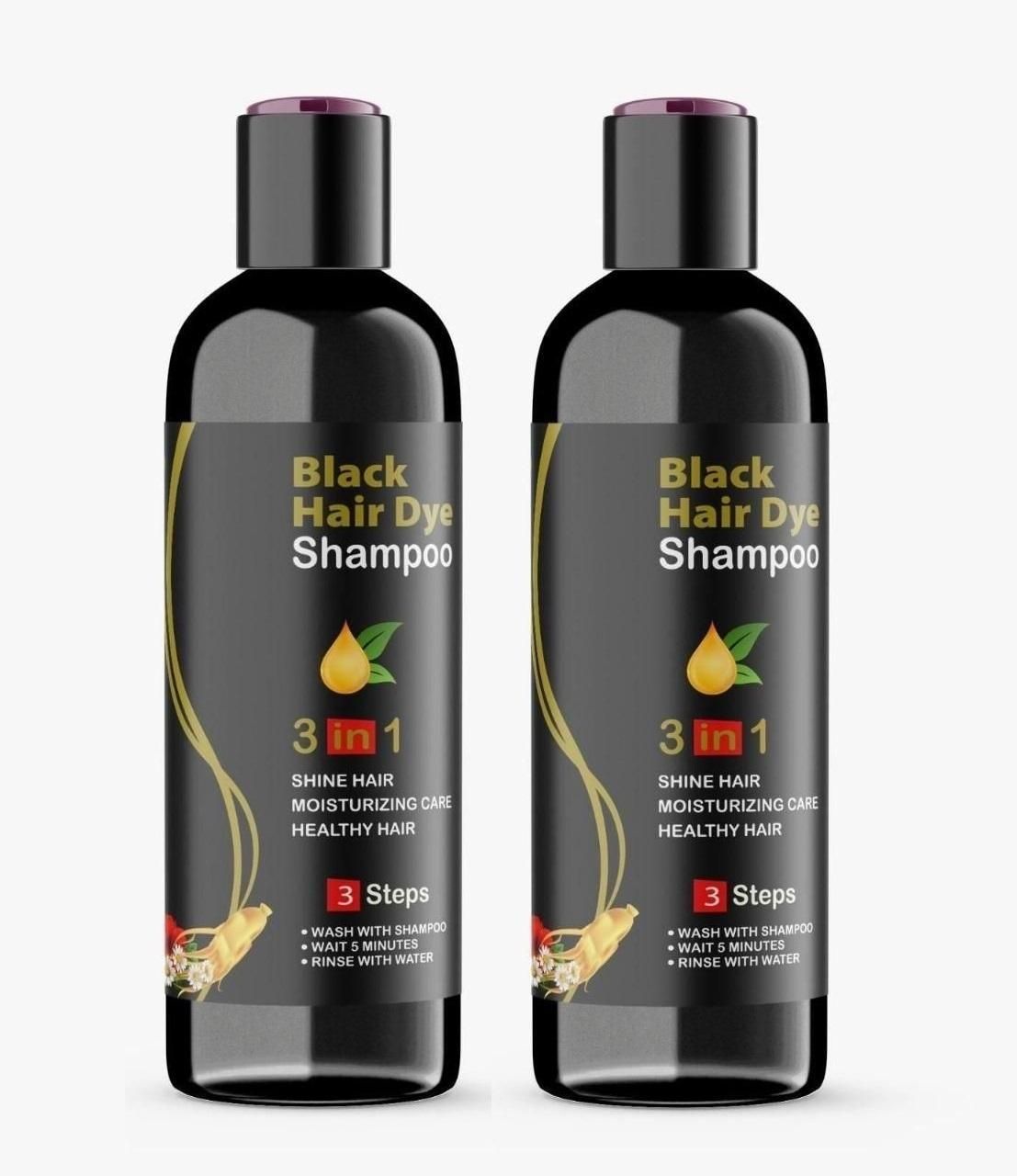 Unisex Instant Black Herbal Hair Dye Shampoo for Grey Hair Coverage Shampoo 3 in 1(100ml) Pack Of 2