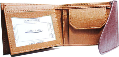 SAMTROH Men Casual Tan, Brown Artificial Leather Wallet (5 Card Slots)