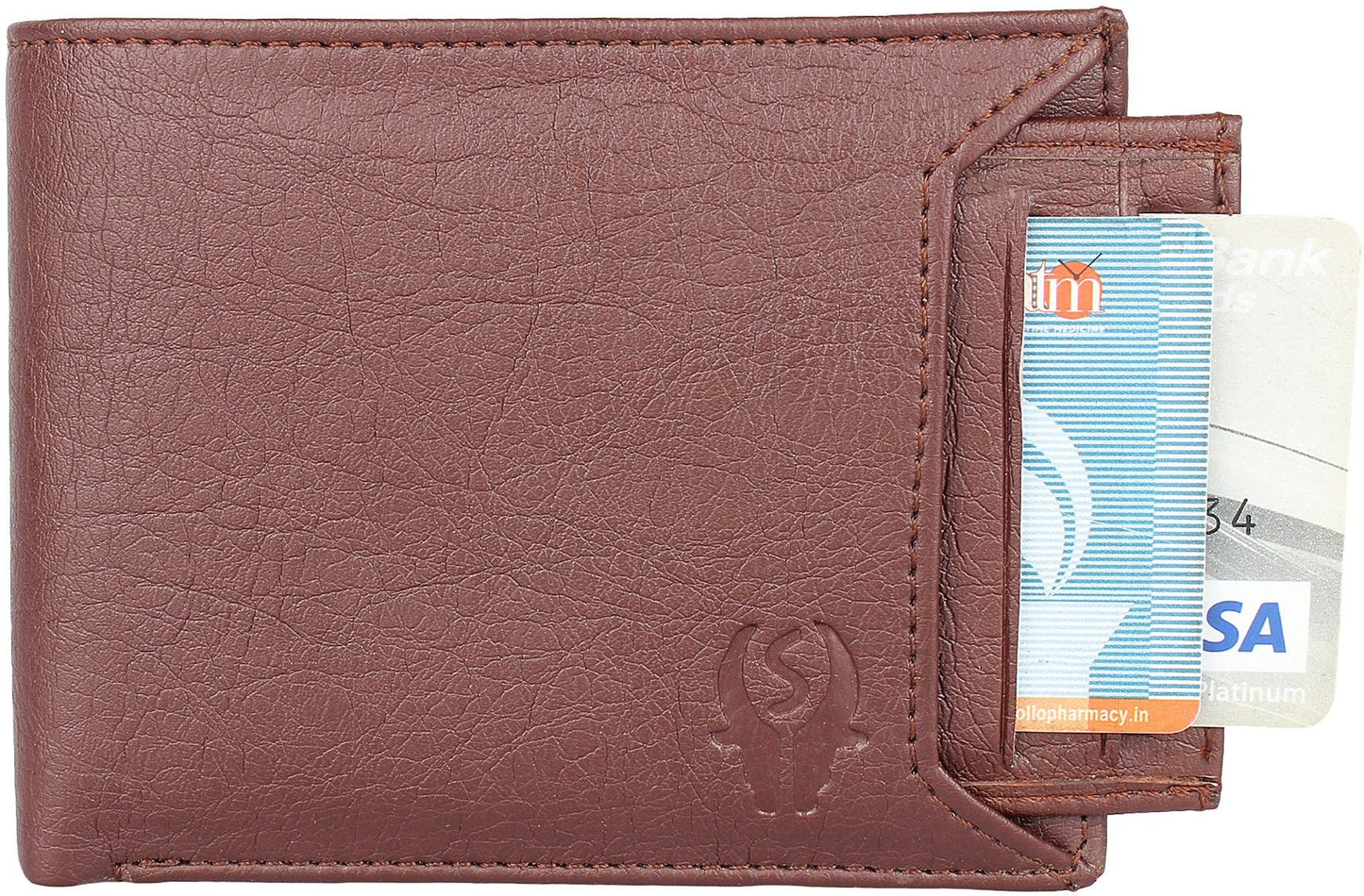 SAMTROH Men Brown Artificial Leather Money Clip (8 Card Slots)