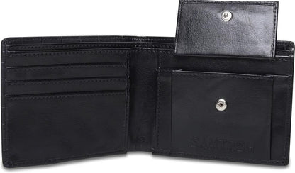 SAMTROH Men Black Artificial Leather Wallet (5 Card Slots)